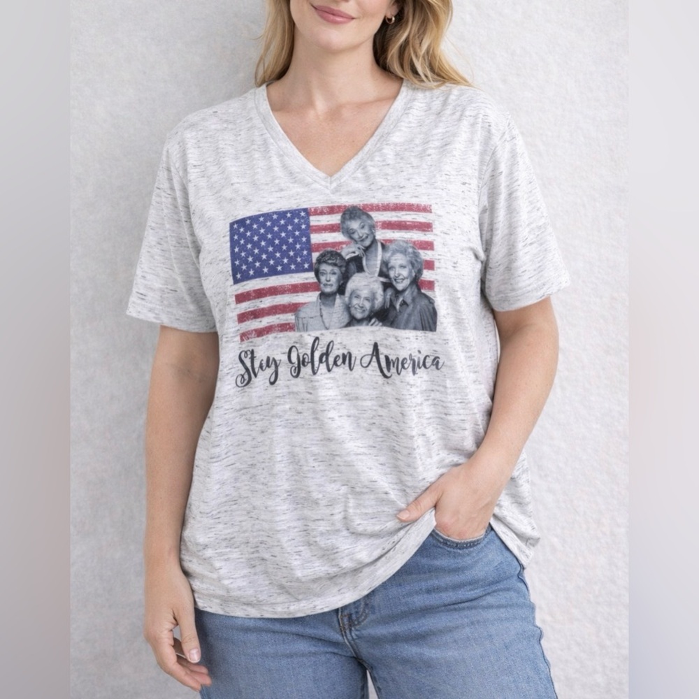 Golden Girls Stay Golden America Graphic T-Shirt Size L Bella Canvas Gray